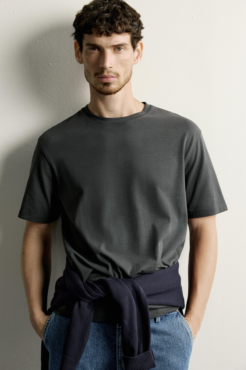 ФУТБОЛКА ИЗ ПЛОТНОГО ХЛОПКА С КОРОТКИМИ РУКАВАМИ — ZARA · 4092/443