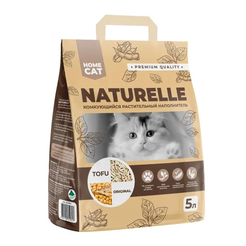 Наполнитель Homecat Naturelle Tofu Original комкующийся для кошек 5 л