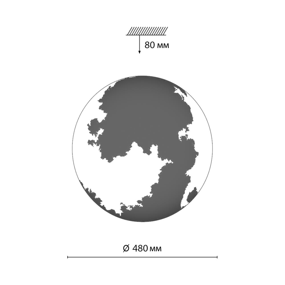 3084/EL PALE SN 117 Светильник пластик/белый/серый LED 72Вт 3000-6300K D480 IP43 пульт ДУ MOON