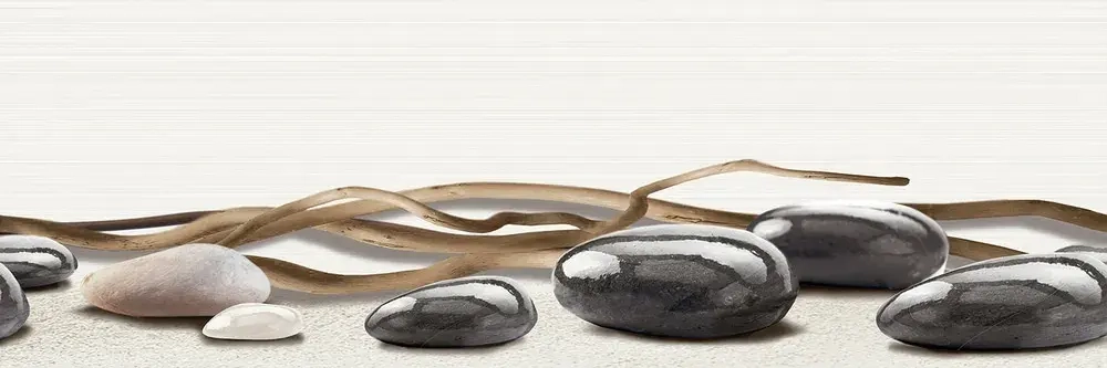 Декоративная плитка ALMA Ceramica DWA11ALD004 Ailand 60x20 белая / бежевая глазурованная глянцевая морские мотивы