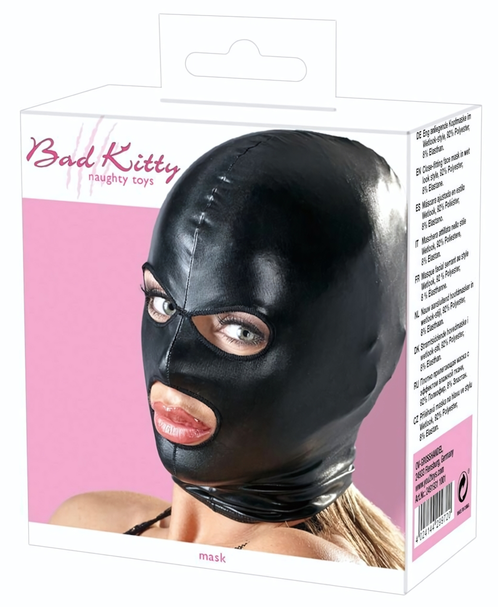 Маска на голову Head Mask с wet-look эффектом (Цвет: черный)