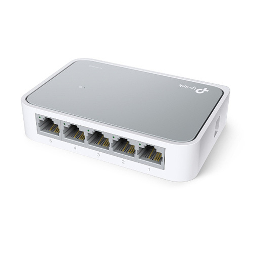 TP-Link TL-SF1005D 5-портовый настольный коммутатор 10/100 Мбит/с, 5 портов RJ45 10/100 Мбит/с, настольный пластиковый корпус
