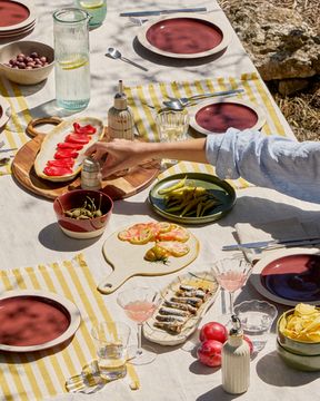 Керамический поднос Belor с разноцветными линиями, 31,8 x 13 см