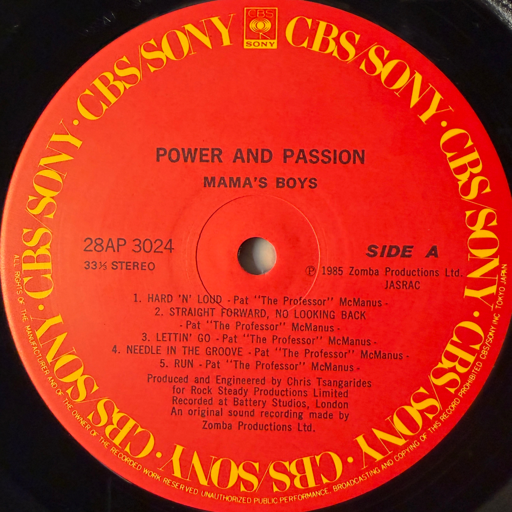 Mama's Boys ‎– Power And Passion (Япония 1985г.)