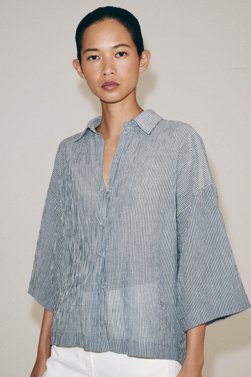 РУБАШКА С КОРОТКИМ РУКАВОМ ZW COLLECTION — ZARA
