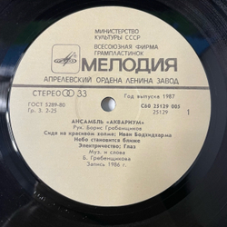 Винтажная виниловая пластинка LP Ансамбль Аквариум (СССР 1987)
