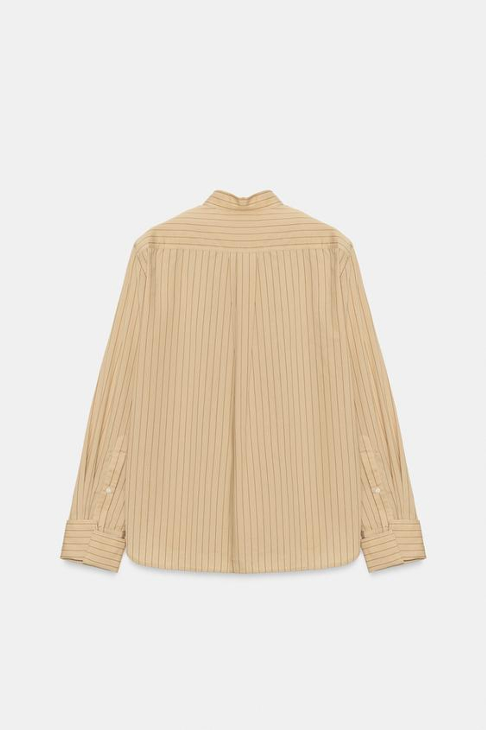 ZARA РУБАШКА В ПОЛОСКУ С ПОДПЛЕЧНИКАМИ, РЫЖЕВАТО-КОРИЧНЕВЫЙ