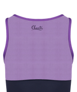 Майка гимнастическая Daniela Black/Purple, полиамид, детский