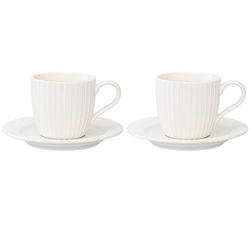 Набор чашек с блюдцами 2шт 125мл Liberty Jones Soft Ripples белый
