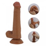 Реалистичный фаллоимитатор на присоске Tallen Sliding skin (22*4 см) коричневый