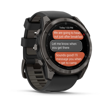 Умные часы Garmin Fenix 8 PRO, 51 мм, AMOLED, Сапфировое стекло, титан с DLC цвета "Серый уголь" с черным/пепельно-серым силиконовым ремешком
