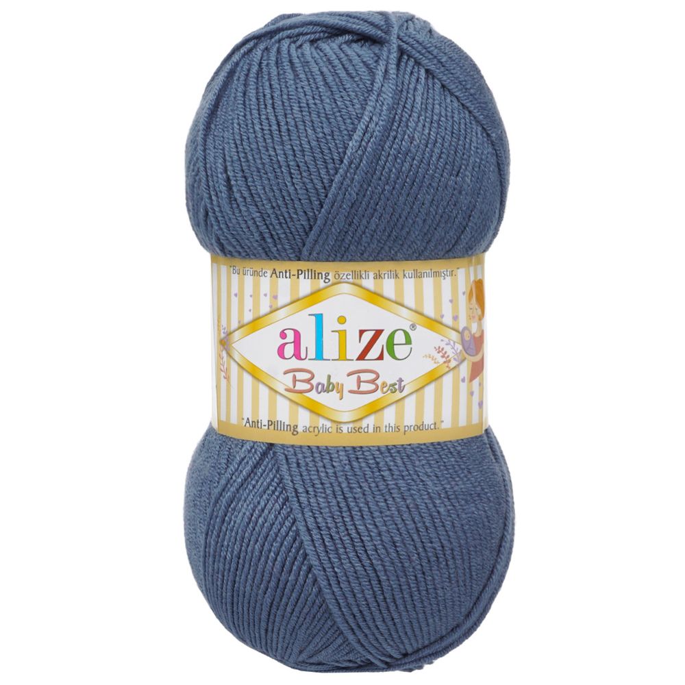Пряжа Alize (Ализе) Baby Best / уп.5 мот. по 100 г, 240м, 418 светлый индиго