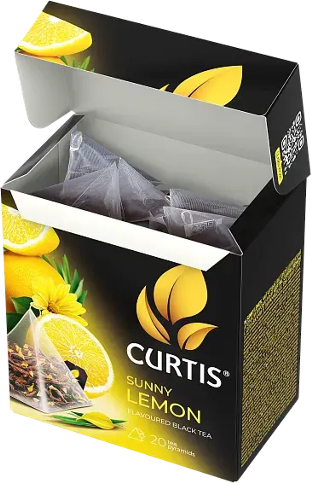 Curtis Sunny Lemon, чай чёрный ароматизированный в пирамидках, 20 × 1,7г. Кёртис