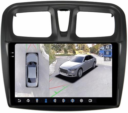 Магнитола для Renault Logan 2, Sandero 2 2014+ (рамка 10) - FarCar BX3051M-360 монитор 10.36" 2K QLED на Android 13, Быстрая, CarPlay, 4G SIM-слот, 4 камеры в комплекте