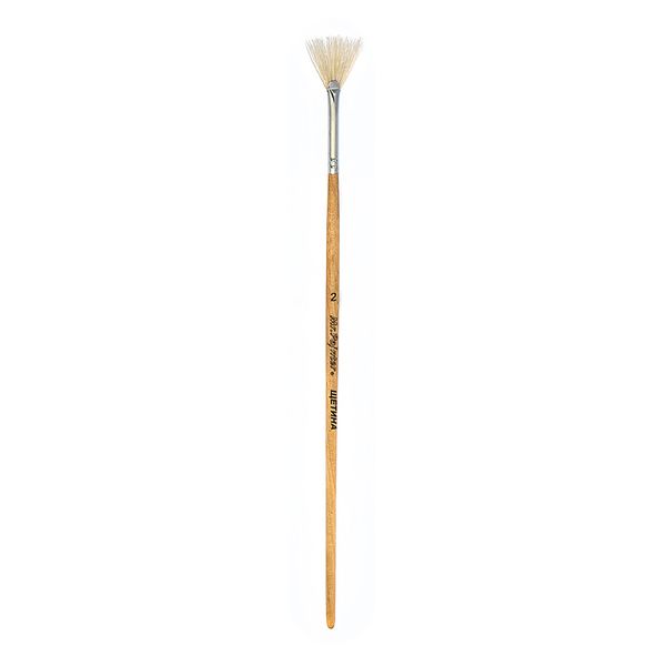 Кисть щетина №02 веерная, 5 шт, короткая ручка, 02, Mr.Painter BBW 132-02