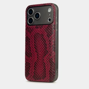 Чехол-накладка для iPhone 17 Pro - кожа питона, бордовый