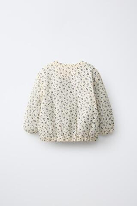 ZARA КУРТКА С ЦВЕТОЧНЫМ ПРИНТОМ, ЭКРЮ