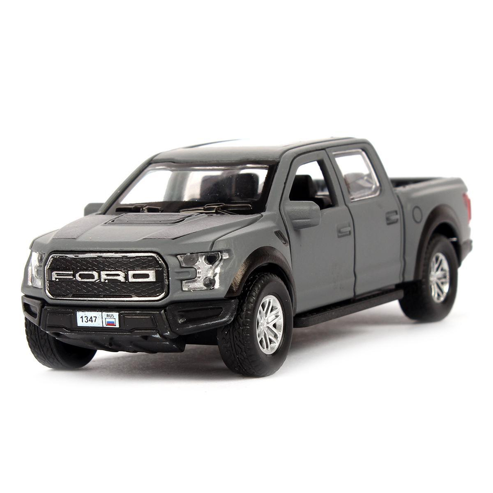 Модель ин. мет. "Ford F150 Raptor soft" 12 см, двери, багаж, серый F150RAP-12FIL-GY (Технопарк)