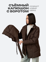 Куртка пуховик зимний длинный с капюшоном