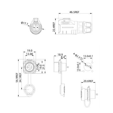 Разъем CNLINKO LP-12 / 8Pin Male+Female (IP68)