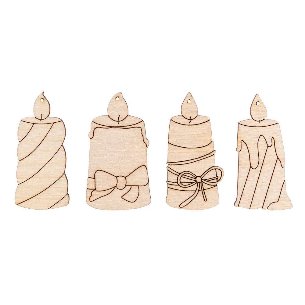 Заготовка из фанеры Мини набор Свечи, 5х2.8х0.3 см, 0.3 см, ВД-1130 Mr.Carving