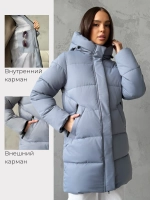 Куртка зимняя удлиненная с капюшоном