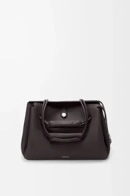 Loewe Большая сумка Madrid из мягкой зернистой телячьей кожи, темно-коричневый