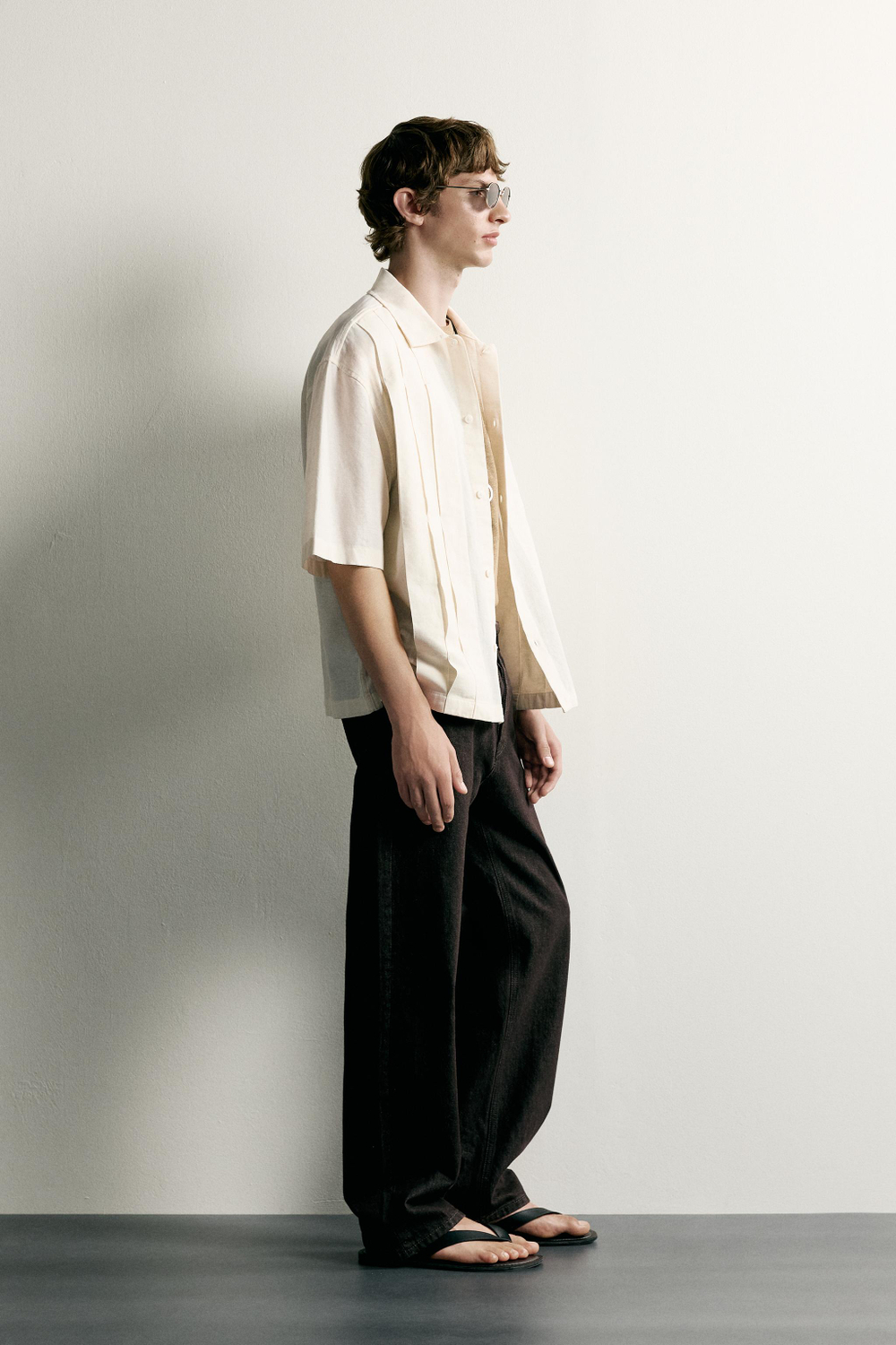 РУБАШКА СО СКЛАДКАМИ RELAXED FIT — ZARA