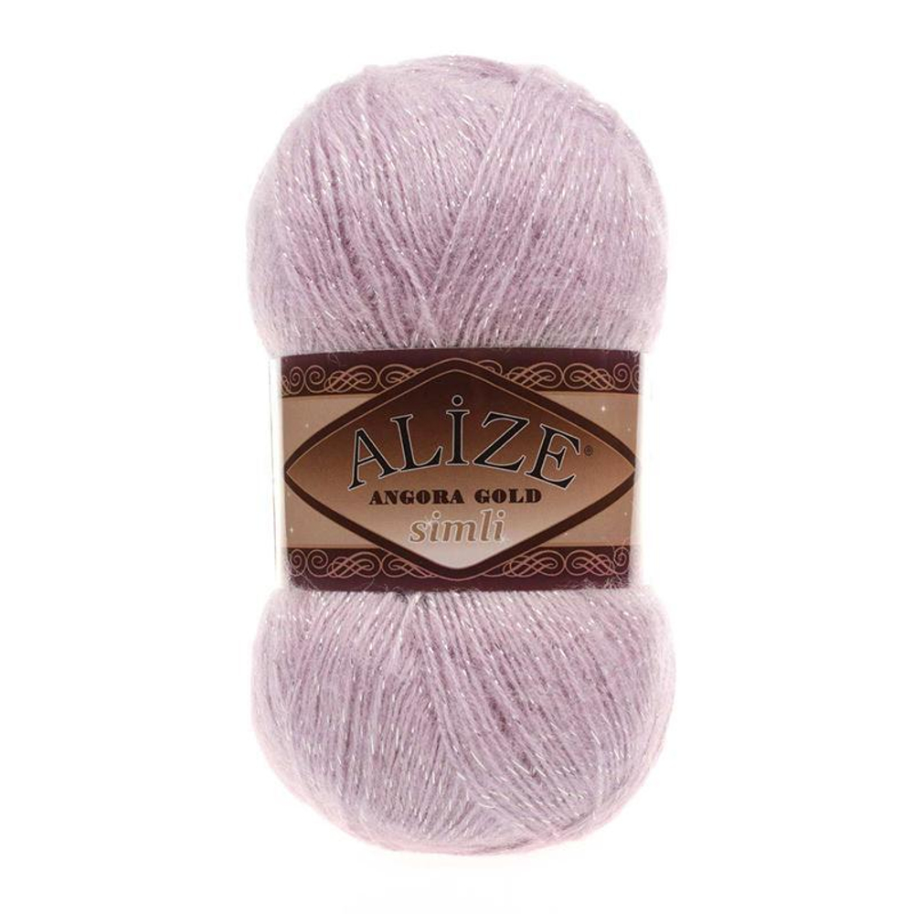 Пряжа Angora Gold Simli, 100 г, 500м, 20%шерcть,75%акрил,5% металлик (цена за 1 шт)