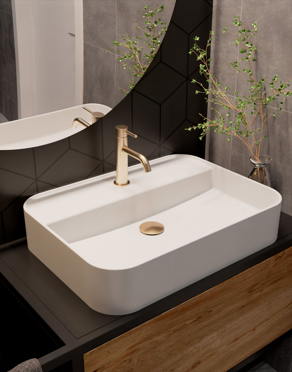AQM 6210BG Siena Смеситель для раковины однорычажный 82мм, Brushed gold