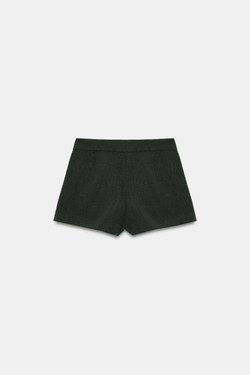 ZARA ШОРТЫ С ЗАЩИПАМИ, ТЕМНО-СЕРЫЙ