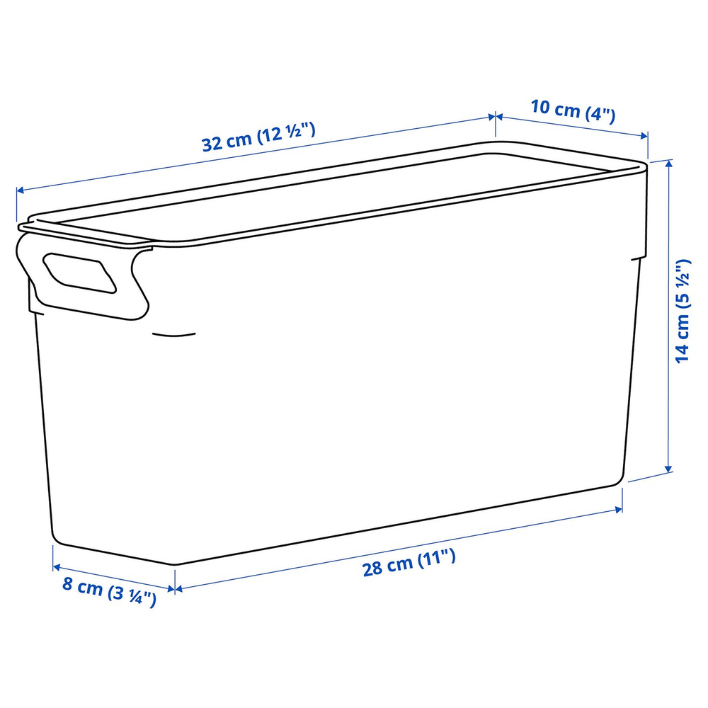 IKEA KLIPPKAKTUS  (ИКЕА КЛИППКАКТУС)  -  Контейнер для холодильника - прозрачный 32x10x14 см