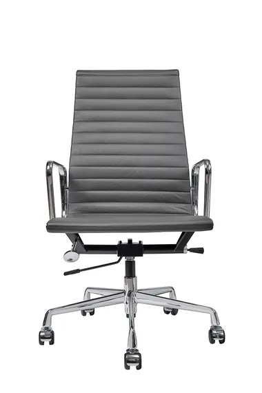 Офисное кресло Eames Ribbed EA 119 кожа графит