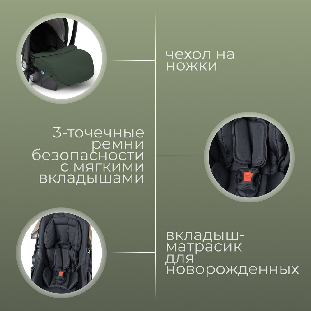 Модульная коляска BubaGO Rosano 3в1