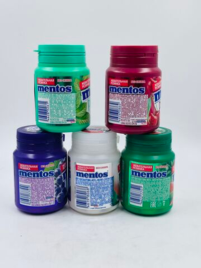 Mentos MIX 5 жевательная резинка без сахара Pure fresh/white, 5 вкусов (Мята, Виноград, Арбуз, Клубника, Вишня), 5 шт. по 54 г