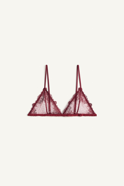 ZARA БЮСТГАЛЬТЕР С КРУЖЕВОМ - LIMITED EDITION, БУРГУНДИ