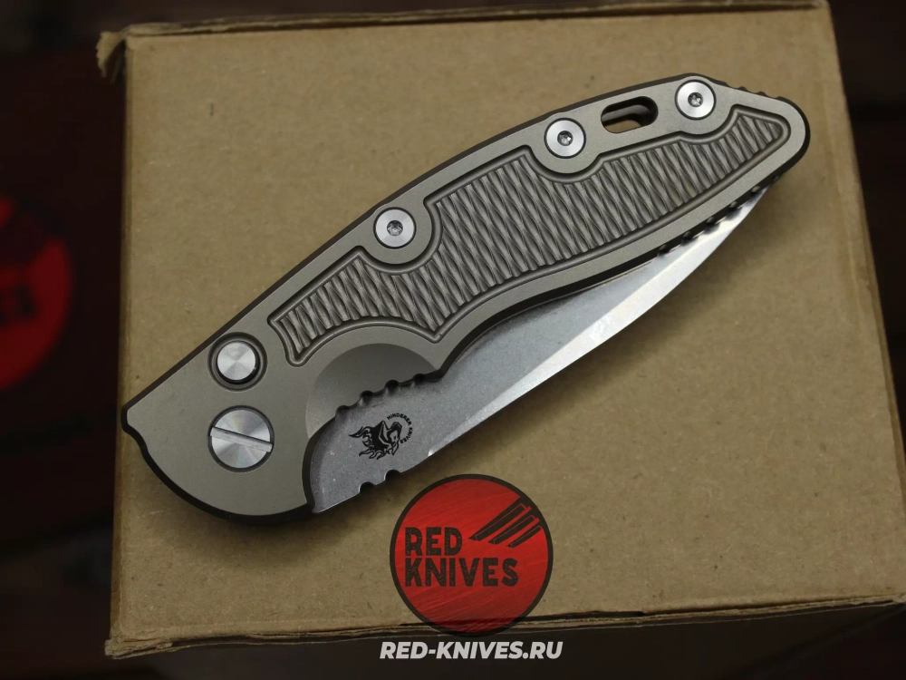 Нож HINDERER XM-18 AUTO SPEARPOINT TITANIUM - анодированная рукоять RK-472