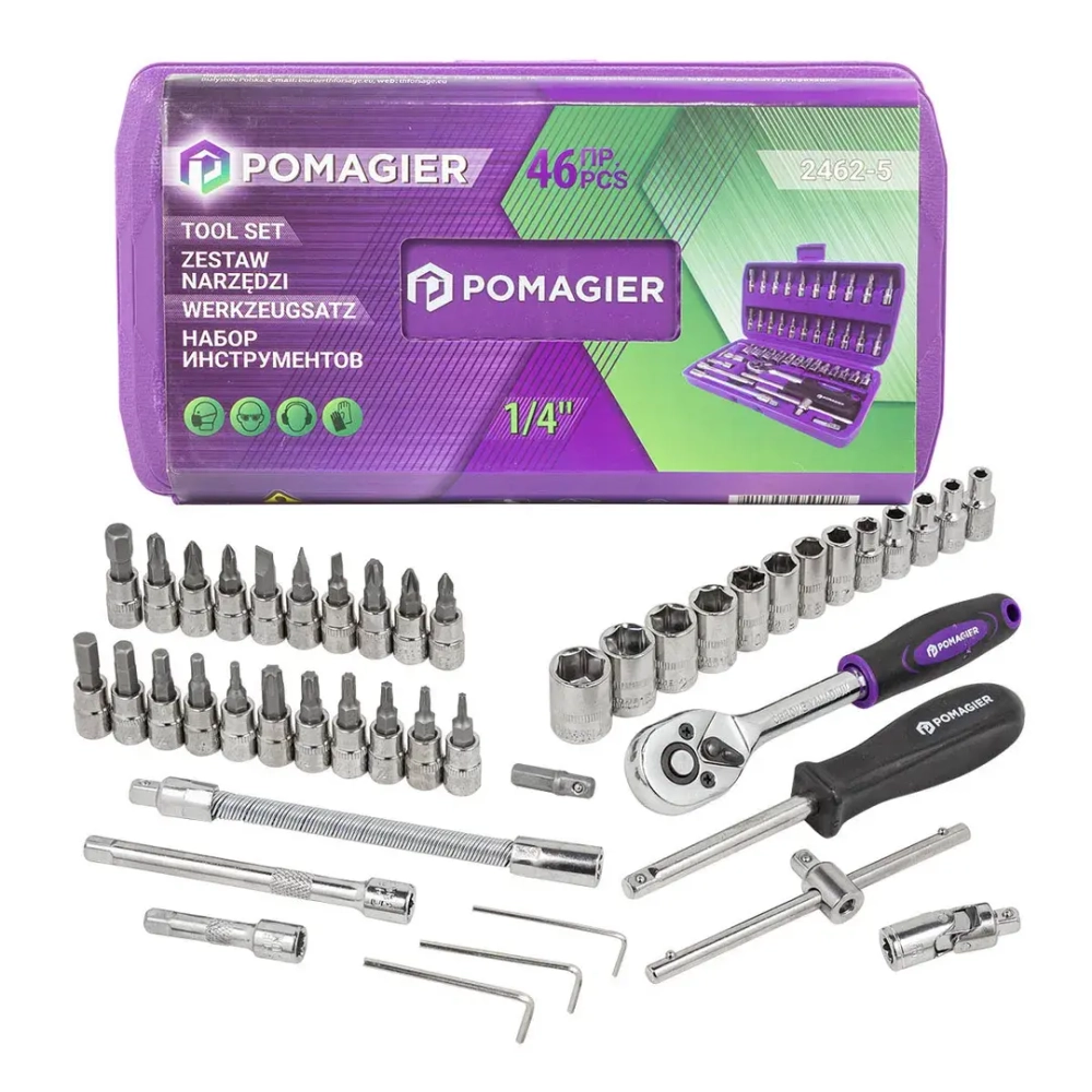 Набор инструментов 46пр. 1/4''(6гр.) POMAGIER##POMOGIER Pom-2462-5