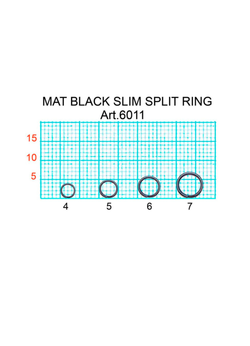 Заводное кольцо Fish Crystal  MAT BLACK SLIM SPLIT RING 6011 №6 ( 5 упаковок )