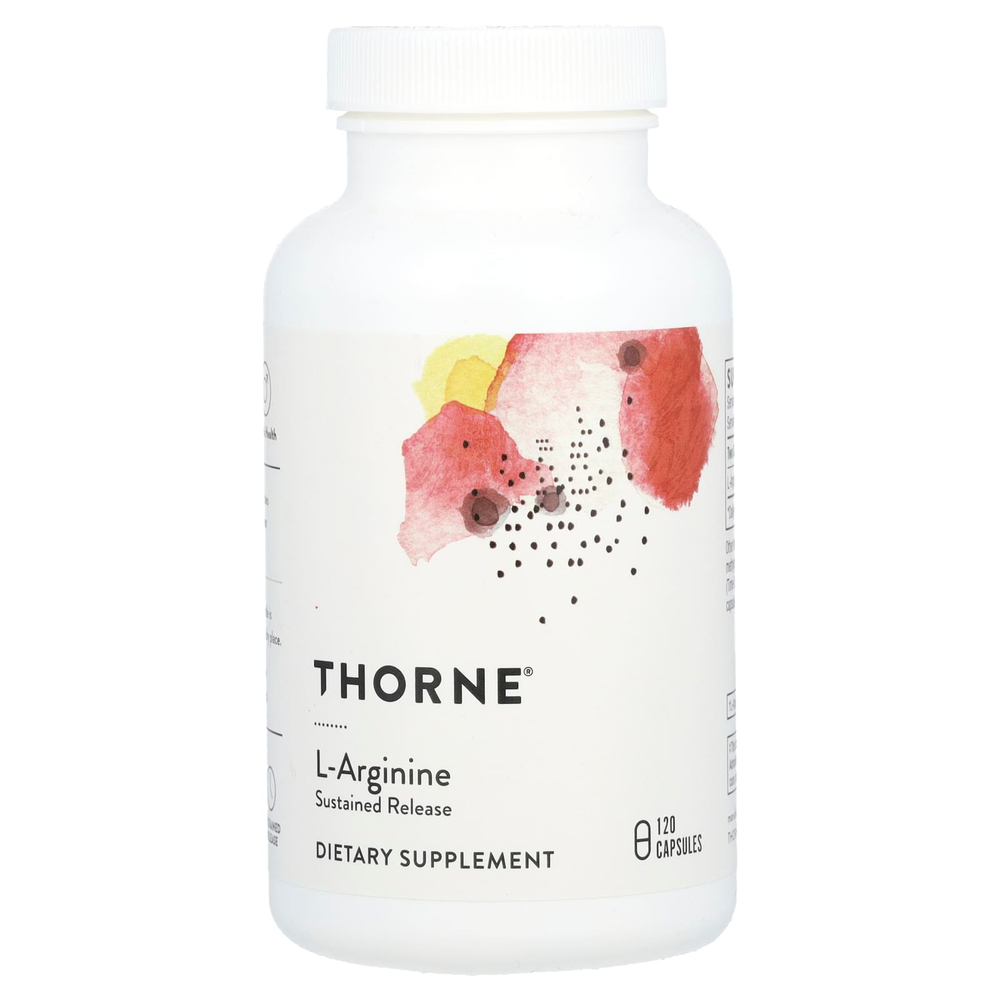 Thorne, L-аргинин, 120 капсул (500 мг в 1 капсуле)