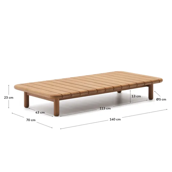 Журнальный столик Turqueta из массива тика, 140x70 см