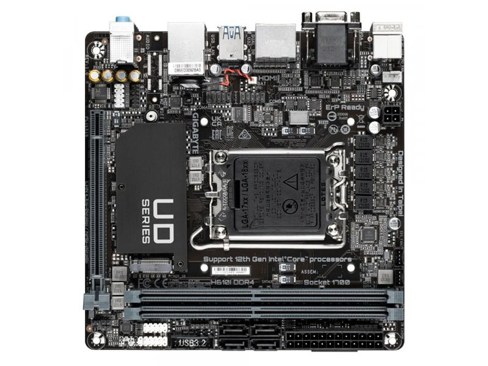 Материнская плата Gigabyte H610I DDR4, Socket LGA 1700, Intel H610, mATX, RTL