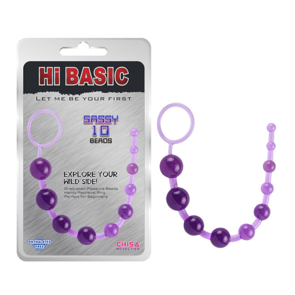 Анальные шарики SASSY Anal Beads (фиолетовый) (Цвет: фиолетовый)