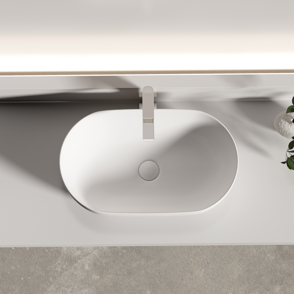 Раковина Ceramicanova Твист (Twist) накладная овальной формы 500x300x140 белый матовый CN12001MW