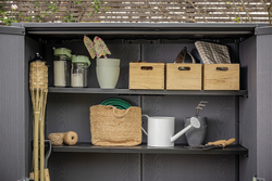 Уличный шкаф пластиковый Keter Deco Vertical 1400 л ashwood
