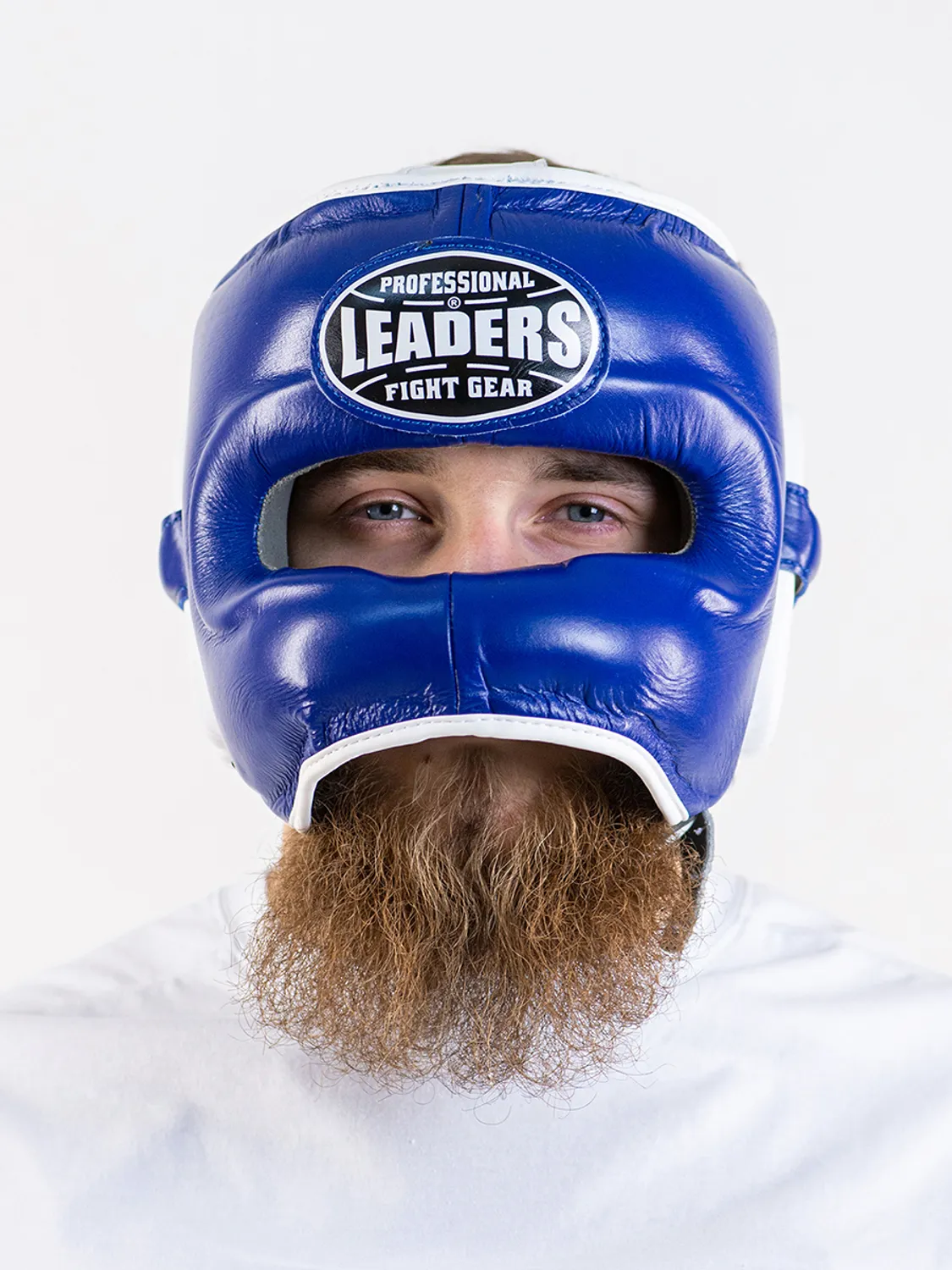 Шлем боксерский LEADERS LS BL/WH с бамперной защитой (сине-белый)