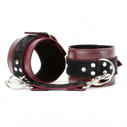 Бордовые кожаные оковы БДСМ Арсенал Lady's Arsenal Maroon Shackles 67026