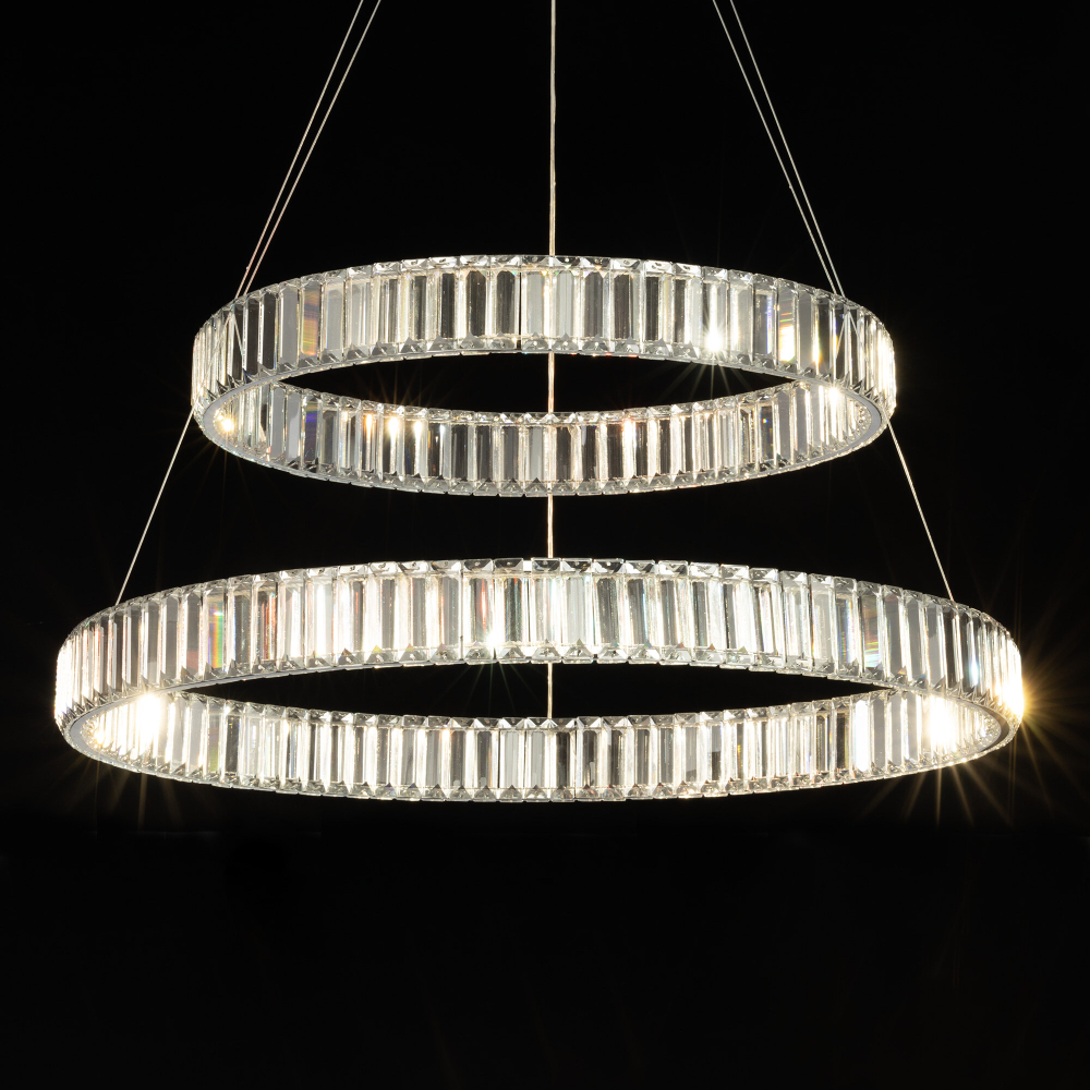 Citilux Чезаре CL338281 LED Люстра хрустальная с пультом Хром