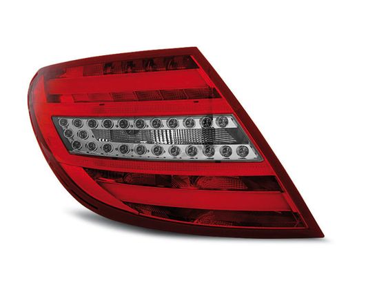 Задние фонари Mercedes C W204 red white led bar