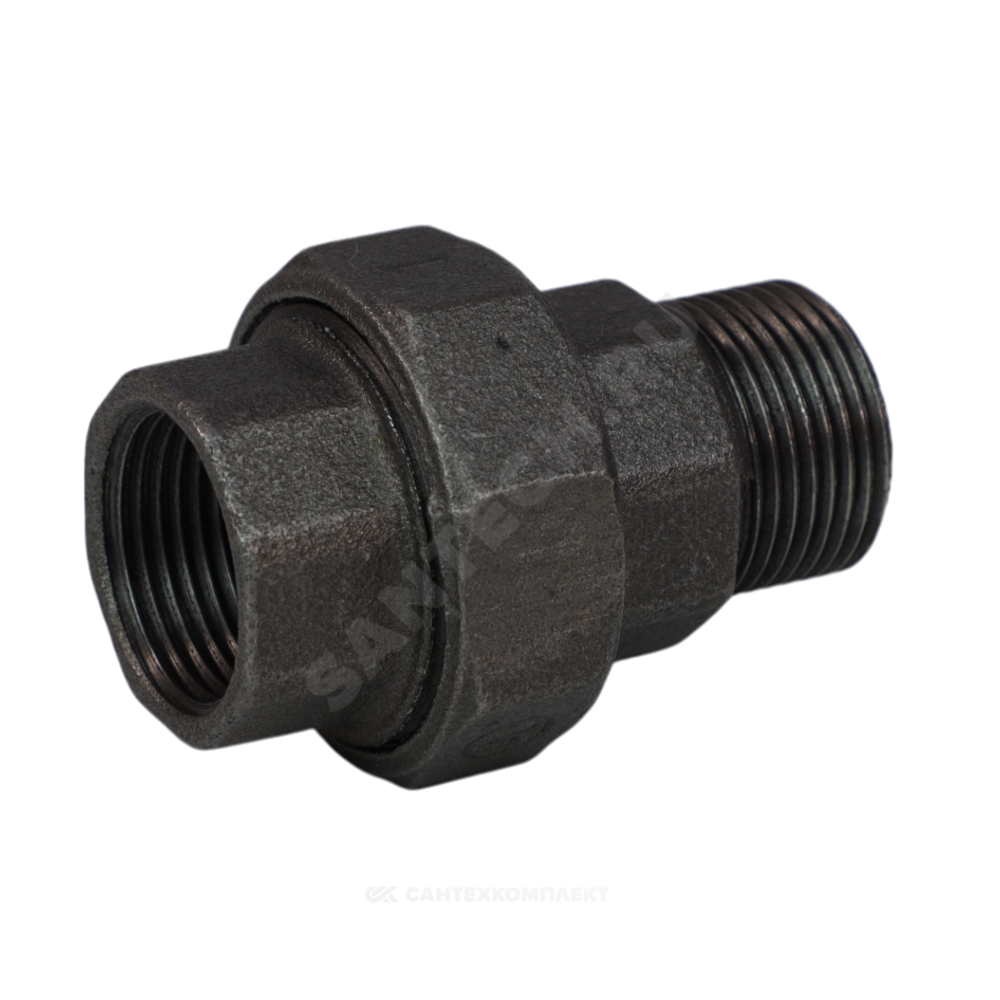 Соединитель прямой американка чугун Ду 15 (1/2") ВР/НР конусный Fittex PLUS